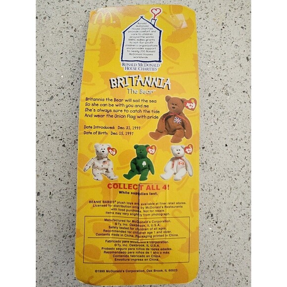 Ty Britannia The Bear Mcdonalds Beanie Babies 1999 - Picture 4 of 4
